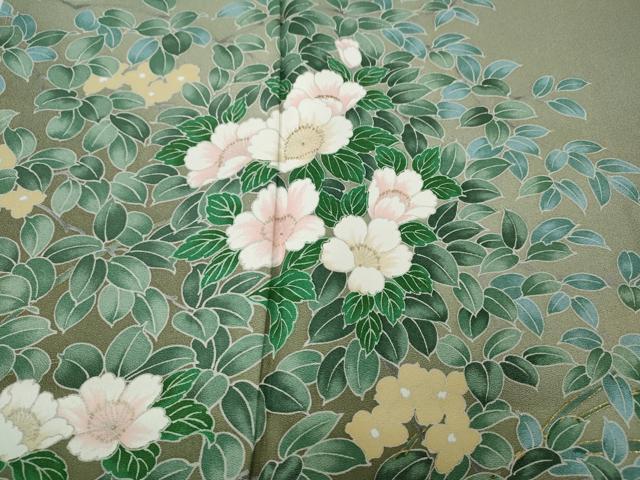 平和屋着物●訪問着　草花文　金彩　正絹　逸品　未使用　CABH9959ut