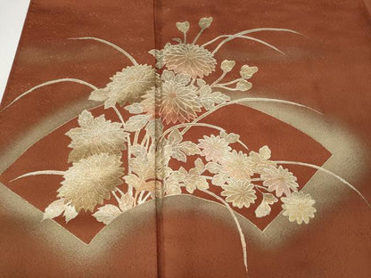 平和屋着物●金彩友禅　卓越技能者・名工・和田光正　訪問着　地紙草花文　金彩　正絹　逸品　CABH9961ut