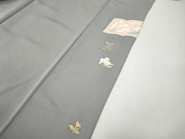 平和屋着物●訪問着　駒刺繍　飛鳥吉祥花文　金彩　正絹　逸品　CABH9963ut