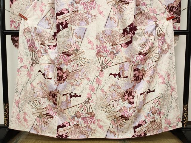 平和屋着物●豪華振袖　扇面花文　正絹　逸品　CABH9967ut