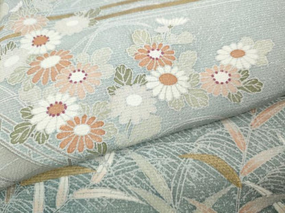 平和屋着物●訪問着　駒刺繍　渡橋草花文　暈し染め　正絹　逸品　CABH9970ut