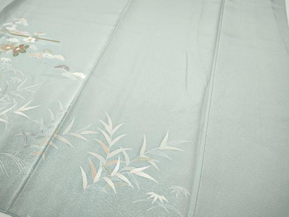 平和屋着物●訪問着　駒刺繍　渡橋草花文　暈し染め　正絹　逸品　CABH9970ut