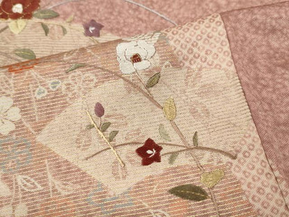 平和屋着物●訪問着　刺繍　地紙花文　金彩　正絹　逸品　CABH9972ut