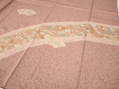 平和屋着物●訪問着　刺繍　地紙花文　金彩　正絹　逸品　CABH9972ut