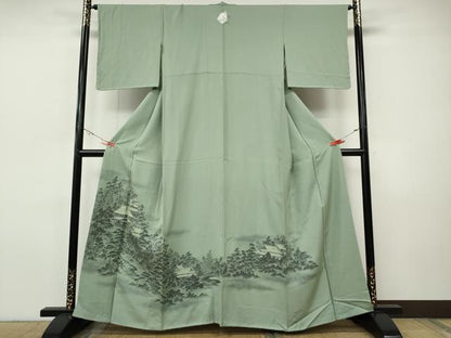 平和屋着物●豪華色留袖　お召地　流水風景草木文　正絹　逸品　未使用　CABH9975ut