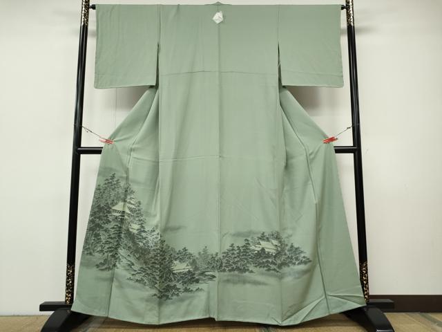 平和屋着物●豪華色留袖　お召地　流水風景草木文　正絹　逸品　未使用　CABH9975ut