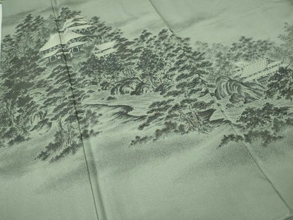 平和屋着物●豪華色留袖　お召地　流水風景草木文　正絹　逸品　未使用　CABH9975ut