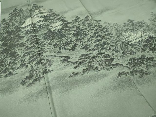 平和屋着物●豪華色留袖　お召地　流水風景草木文　正絹　逸品　未使用　CABH9975ut
