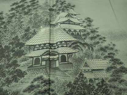 平和屋着物●豪華色留袖　お召地　流水風景草木文　正絹　逸品　未使用　CABH9975ut