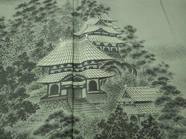 平和屋着物●豪華色留袖　お召地　流水風景草木文　正絹　逸品　未使用　CABH9975ut
