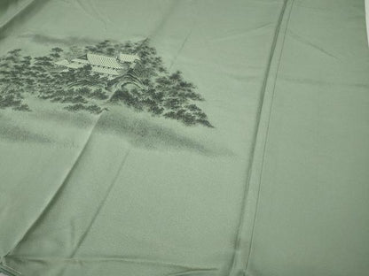 平和屋着物●豪華色留袖　お召地　流水風景草木文　正絹　逸品　未使用　CABH9975ut