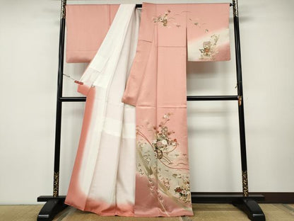 平和屋着物●訪問着　短冊重ね花車文　暈し染め　金彩　正絹　逸品　CABH9977ut