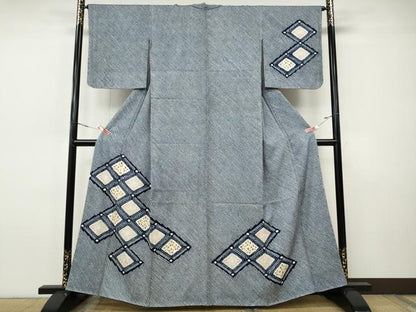 平和屋着物●訪問着　総絞り　菱花文　正絹　逸品　CABH9978ut
