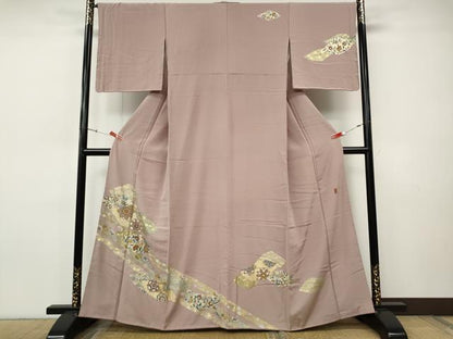 平和屋着物●訪問着　作家物　切嵌正倉院花文　金彩　正絹　逸品　CABH9979ut