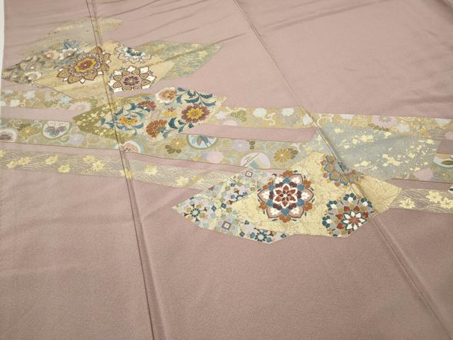 平和屋着物●訪問着　作家物　切嵌正倉院花文　金彩　正絹　逸品　CABH9979ut