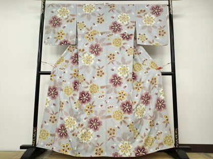 平和屋着物●上質な小紋　舞花文　金彩　正絹　逸品　CABH9982ut