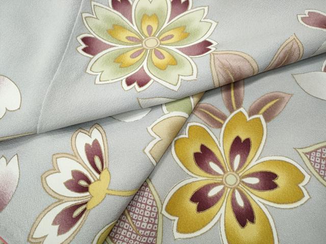 平和屋着物●上質な小紋　舞花文　金彩　正絹　逸品　CABH9982ut