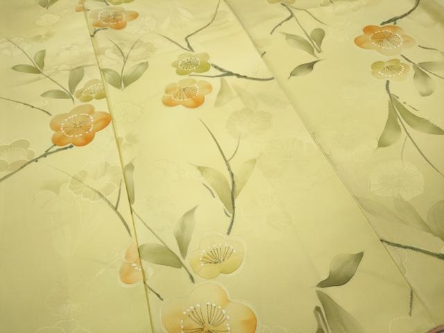 平和屋着物●上質な小紋　地紋起こし　枝花文　正絹　逸品　CABH9983ut