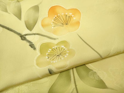 平和屋着物●上質な小紋　地紋起こし　枝花文　正絹　逸品　CABH9983ut