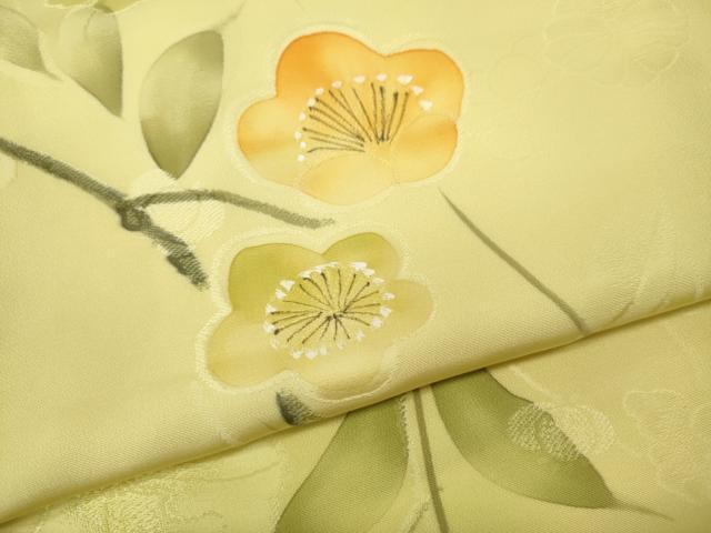 平和屋着物●上質な小紋　地紋起こし　枝花文　正絹　逸品　CABH9983ut