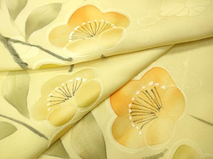 平和屋着物●上質な小紋　地紋起こし　枝花文　正絹　逸品　CABH9983ut