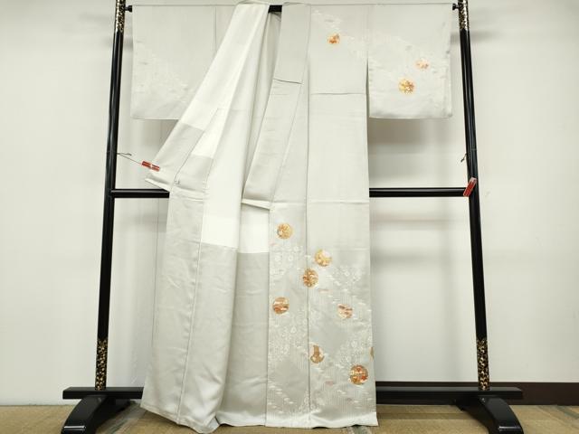 平和屋着物●訪問着　駒刺繍　雪輪草花文　金彩　鈴乃屋扱い　正絹　逸品　CABH9984ut