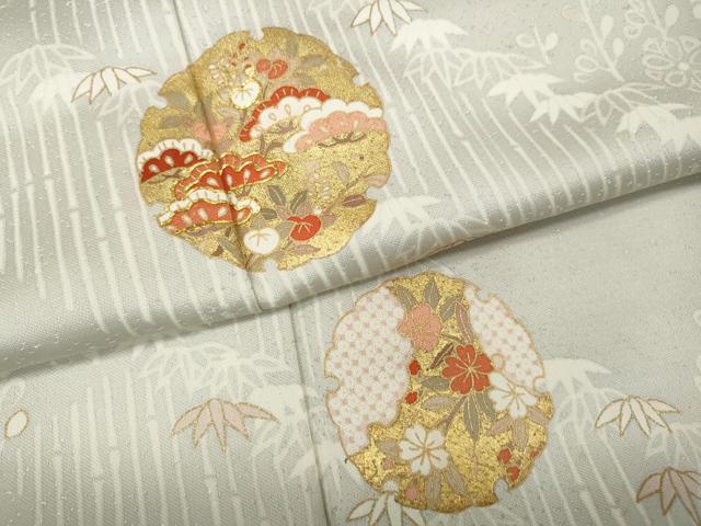 平和屋着物●訪問着　駒刺繍　雪輪草花文　金彩　鈴乃屋扱い　正絹　逸品　CABH9984ut