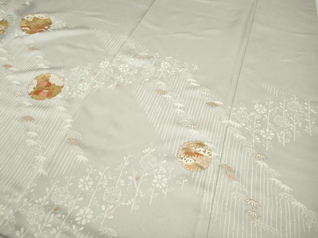 平和屋着物●訪問着　駒刺繍　雪輪草花文　金彩　鈴乃屋扱い　正絹　逸品　CABH9984ut