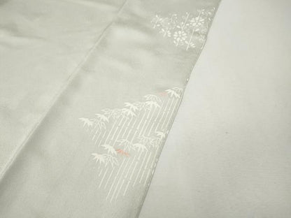 平和屋着物●訪問着　駒刺繍　雪輪草花文　金彩　鈴乃屋扱い　正絹　逸品　CABH9984ut