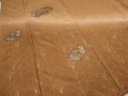 平和屋着物●中国三大刺繍　スワトウ刺繍　訪問着　地紙草花文　暈し染め　金彩　正絹　逸品　未使用　CABH9985ut