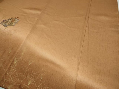 平和屋着物●中国三大刺繍　スワトウ刺繍　訪問着　地紙草花文　暈し染め　金彩　正絹　逸品　未使用　CABH9985ut