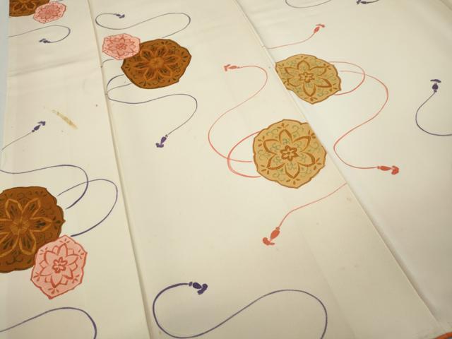 平和屋着物●上質な小紋　地紋起こし　絵皿花文　正絹　逸品　CABH9994ut