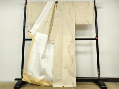 平和屋着物●BANKANわものや　訪問着　紬地　刺し子　熨斗吉祥文　正絹　逸品　CABH9996ut
