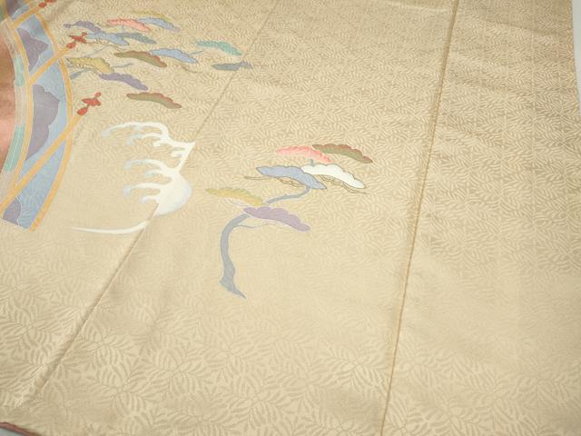 平和屋着物●訪問着　刺繍　渡橋立波松文　金彩　正絹　逸品　CABH9999ut