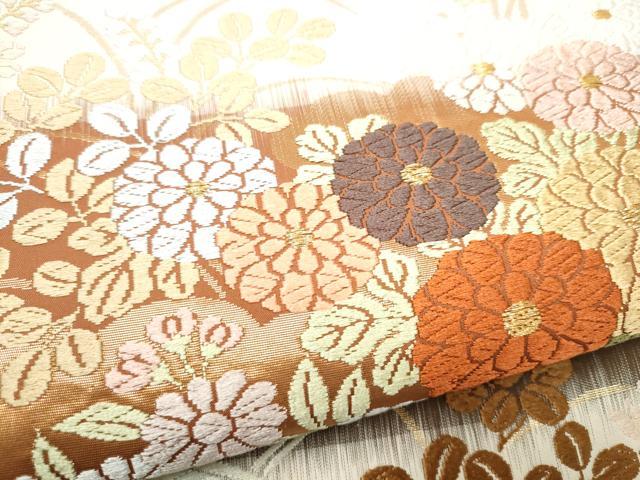 平和屋着物●六通柄袋帯　唐錦　錦秋能華文　金糸　正絹　逸品　CABI0051hy