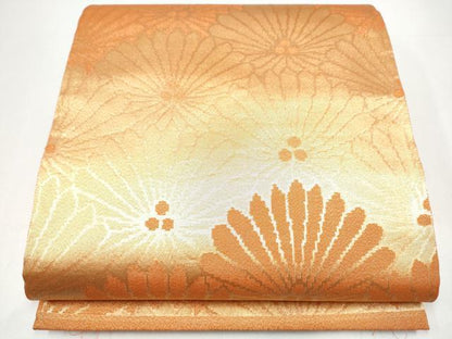 平和屋着物●洛風林　工芸帯地　六通柄袋帯　菊尽くし　金糸　正絹　逸品　CABI0059hy