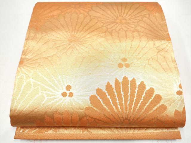 平和屋着物●洛風林　工芸帯地　六通柄袋帯　菊尽くし　金糸　正絹　逸品　CABI0059hy