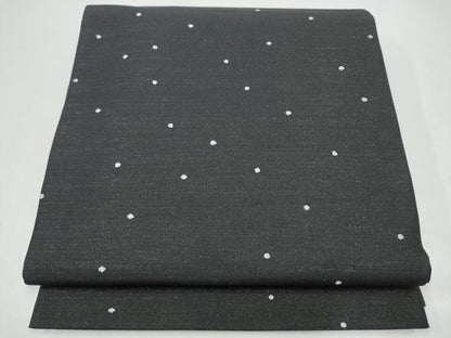 平和屋着物●全通柄袋帯　丸文　黒地　金通し地　正絹　逸品　CABI0061hy