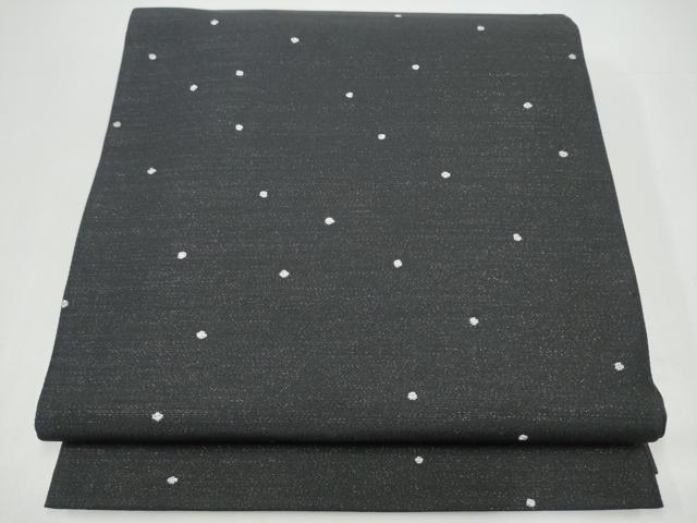 平和屋着物●全通柄袋帯　丸文　黒地　金通し地　正絹　逸品　CABI0061hy