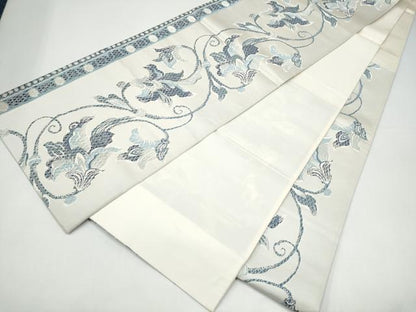 平和屋着物●六通柄袋帯　更紗花唐草文　正絹　逸品　CABI0062hy