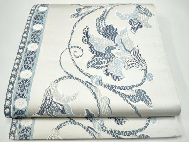 平和屋着物●六通柄袋帯　更紗花唐草文　正絹　逸品　CABI0062hy
