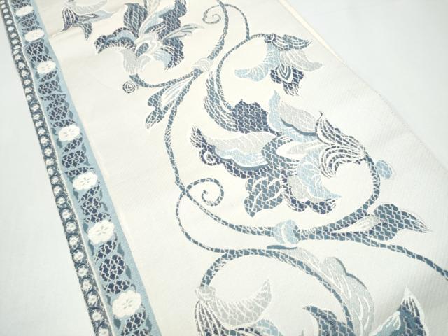 平和屋着物●六通柄袋帯　更紗花唐草文　正絹　逸品　CABI0062hy