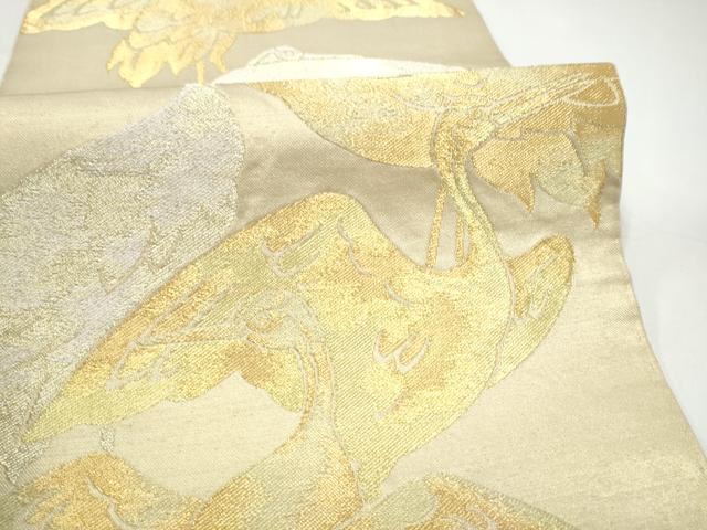 平和屋着物●西陣　川島織物　六通柄　本袋帯　鶴　金銀糸　正絹　逸品　CABI0074hy