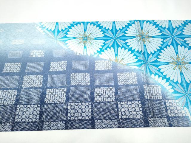 平和屋着物●両面　両方向　全通柄袋帯　菊　金銀彩　正絹　逸品　CABI0079hy