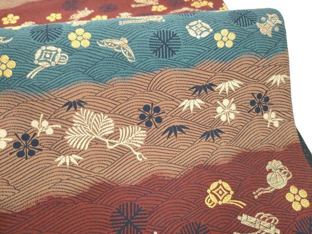 平和屋着物●六通柄袋帯　紹巴　四季彩　金糸　正絹　逸品　CABI0084hy