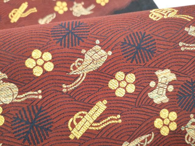 平和屋着物●六通柄袋帯　紹巴　四季彩　金糸　正絹　逸品　CABI0084hy