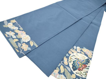 平和屋着物●太鼓柄袋帯　すくい織　花蝶丸文　金糸　正絹　逸品　CABI0095hy