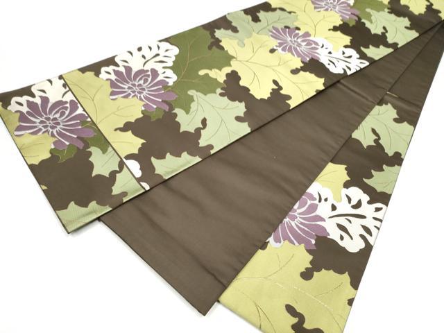 平和屋着物●六通柄袋帯　万葉集　金糸　正絹　逸品　CABI0097hy