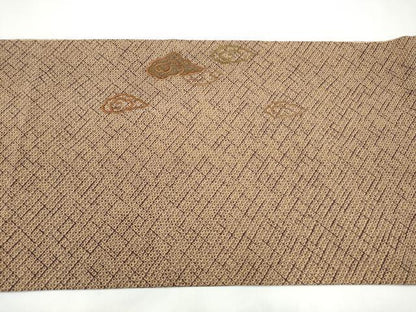 平和屋着物●太鼓柄袋帯　作家物　総刺繍　雲龍　金糸　正絹　逸品　CABI0123hy