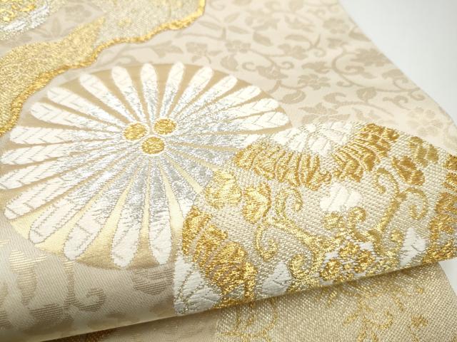 平和屋着物●六通柄袋帯　唐織　道長花丸文　金銀糸　正絹　逸品　CABI0129hy